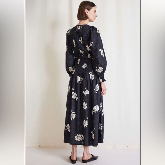 NEW Apiece Apart Tuva Maxi Dress Placement Floral Black Size XS - Picture 7 of 14